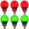 Luxrite A19 LED Red and Green Light Bulbs 8W 60W Equivalent E26 Base, 3PK LR21492 LR21495-3PC - alternate 1